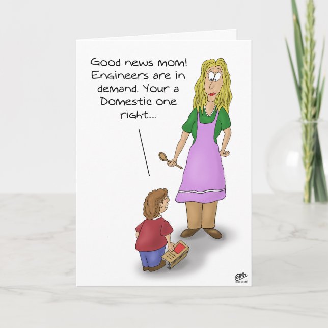 Funny Mothers Day Cards: Domestic Engineer Card (Front)