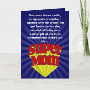 Funny Mother's Day Cards, Super Mum Card