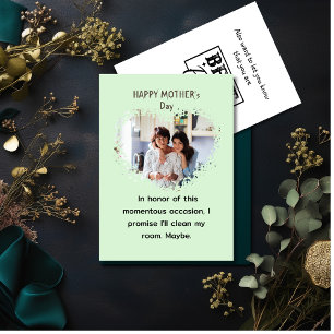 Funny Mother's day From Daughter Heart photo Holiday Card