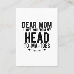 funny mothers day gift for mother mom business card