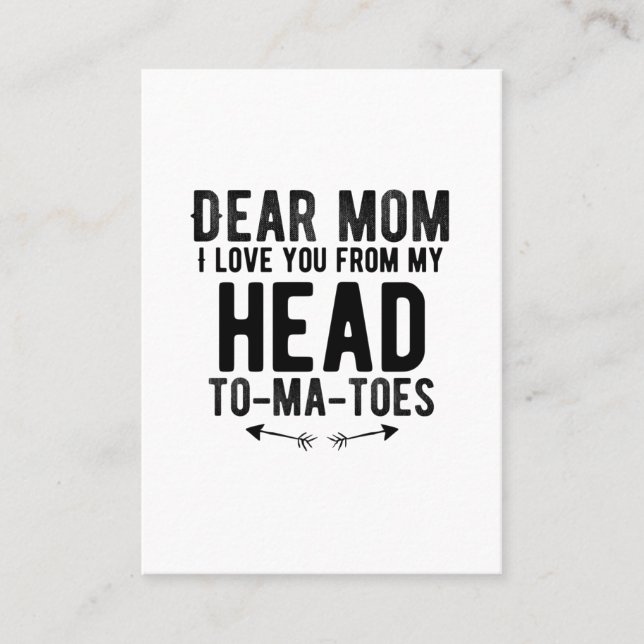 funny mothers day gift for mother mum business card (Front)