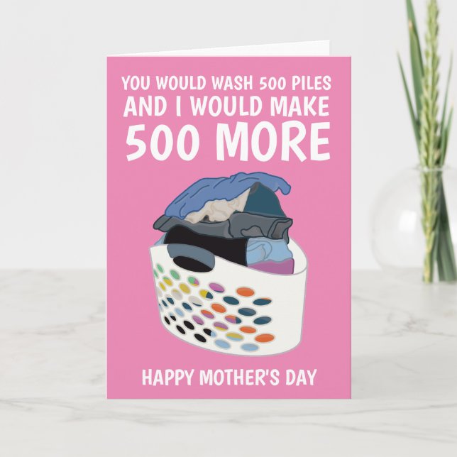 Funny Mother's Day Laundry Card (Front)