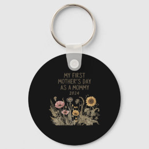 Funny Mothers Day My First Mother's Day As A Mummy Key Ring
