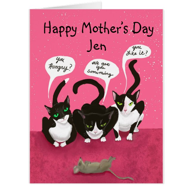 Funny Mothers Day Personalised From Cats  (Front)