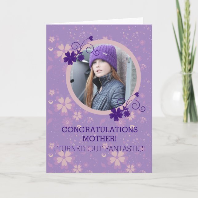 Funny Mother's Day photo gift greeting card (Front)