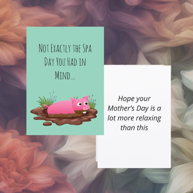 Funny Mother's Day Pig  Holiday Card (Creator Uploaded)