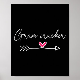 Funny Mothers Day Shirt Cute Pink Arrow Heart Gram Poster