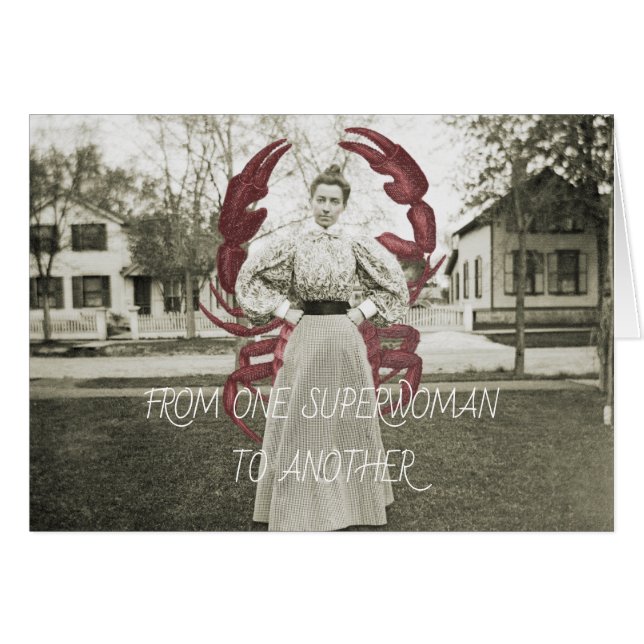 FUNNY MOTIVATED WOMAN WORKER  1890 LOBSTER  WOMAN (Front Horizontal)