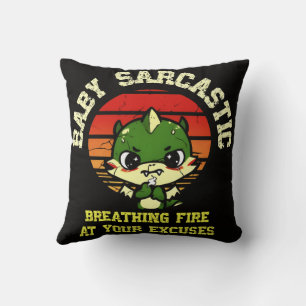 Funny Motivational Dragon - Burn Your Excuses Cushion