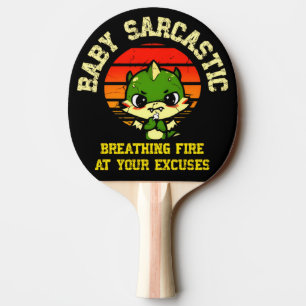 Funny Motivational Dragon - Burn Your Excuses  Ping Pong Paddle
