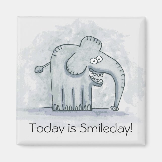Funny motivational elephant Today is Smileday Magnet (Front)