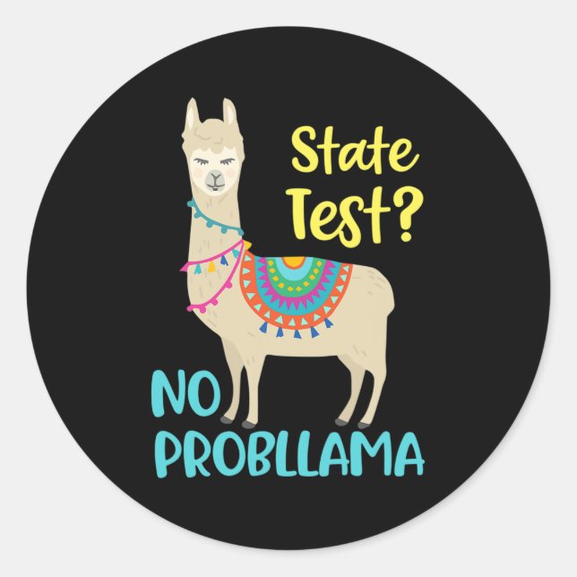 Funny Motivational State Test Day For Students  Classic Round Sticker (Front)