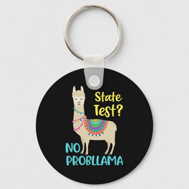 Funny Motivational State Test Day For Students  Key Ring (Front)