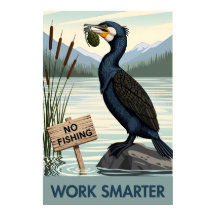 Funny motivational 'Work Smarter' quote poster