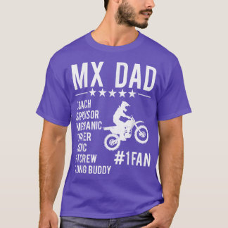 Funny Motocross M Dad 1 Fan Dirt Bike Coach Sponso T-Shirt