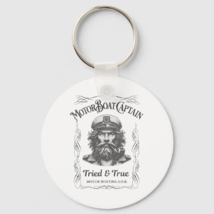 Funny Motor Boat Captain Pontoon Lake Boating Moto Key Ring