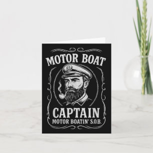Funny Motor Boat Captain – Vintage Nautical Sailin Card