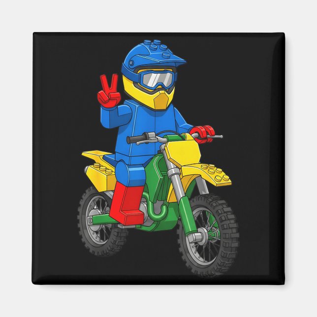 Funny Motorbike Builder Boys Block Building Toys D Magnet (Front)