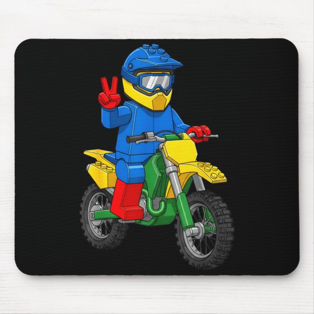 Funny Motorbike Builder Boys Block Building Toys D Mouse Pad (Front)