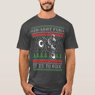 Funny Motorbike Motocross Ugly Christmas Xmas T-Shirt