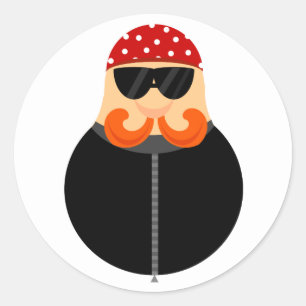 Funny Motorcycle Biker Classic Round Sticker