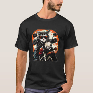 Funny Motorcycle Cat Costume for Biker and Cats T-Shirt