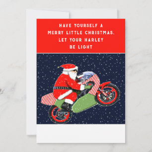 Funny Motorcycle Christmas Holiday Card