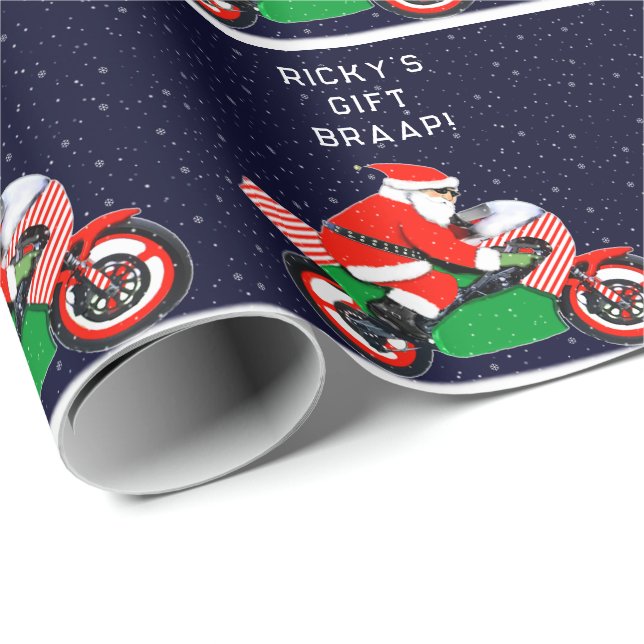 Funny Motorcycle Gift Wrapping Paper (Roll Corner)