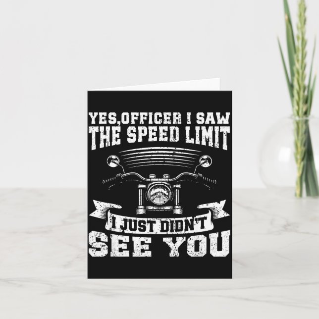 Funny Motorcycle Lover Graphic Women Men Motorbike Card (Front)