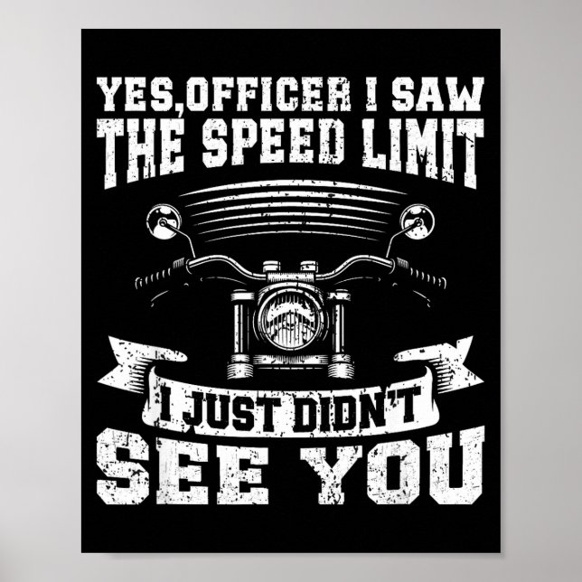 Funny Motorcycle Lover Graphic Women Men Motorbike Poster (Front)