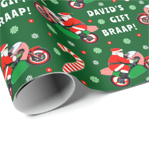 Funny Motorcycle Motocross Holiday Gift Wrapping Paper