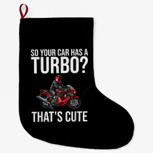 Funny Motorcycle Sportbike Gift Men Women Motorbik Large Christmas Stocking