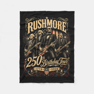 Funny Mount Rushmore 250th Birthday Tour Rockstar Fleece Blanket