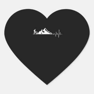 funny mountain bike heartbeat bikers heart sticker