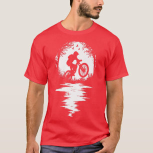 Funny Mountain Bike MTB Biking Cycling Sunset Silh T-Shirt