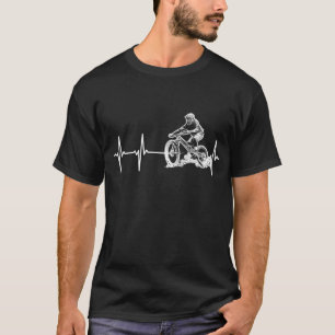 Funny Mountain Bike MTB Downhill Biking Heartbeat T-Shirt