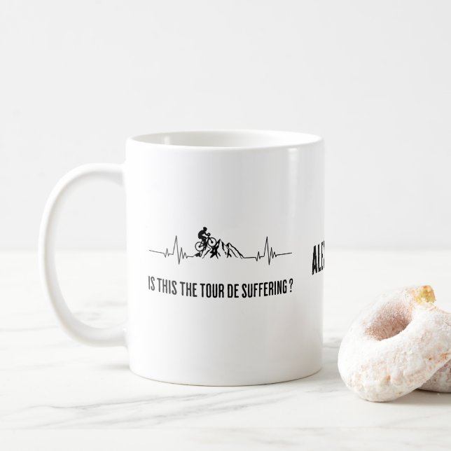 Funny Mountain bike personalised for cyclist Coffee Mug (With Donut)