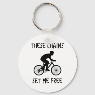 Funny Mountain Biking Graphic T Shirt Gift - Chain Key Ring