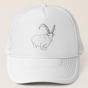 Funny Mountain Goat Line Drawing Animal Art Design Trucker Hat