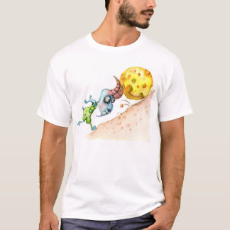 Funny Mountain Goat Pushing Cheese T-Shirt
