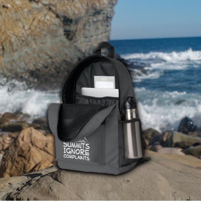 Funny Mountain Hiking  grey white Backpack Gift (Creator Uploaded)