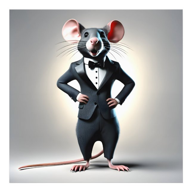 funny mouse cartoon photo print (Front)