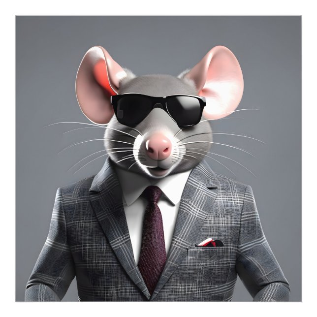 funny mouse cartoon photo print (Front)