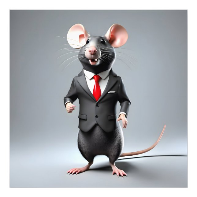 funny mouse cartoon photo print (Front)