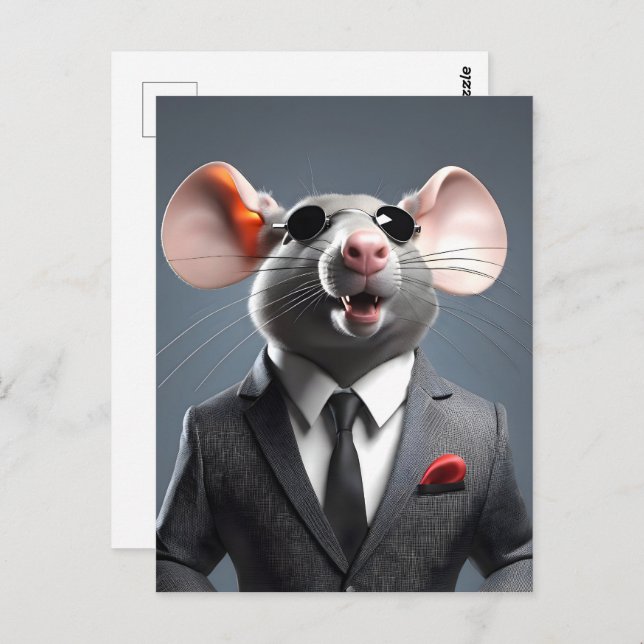 funny mouse cartoon postcard (Front/Back)