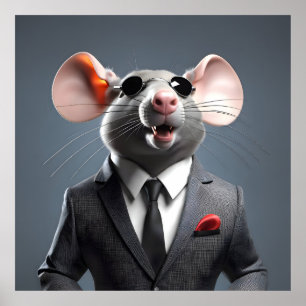 funny mouse cartoon poster