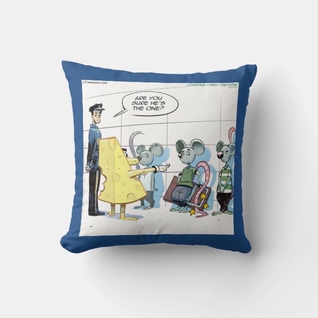 Funny Mouse Crime Rick London Cotton Throw Pillow (Front)
