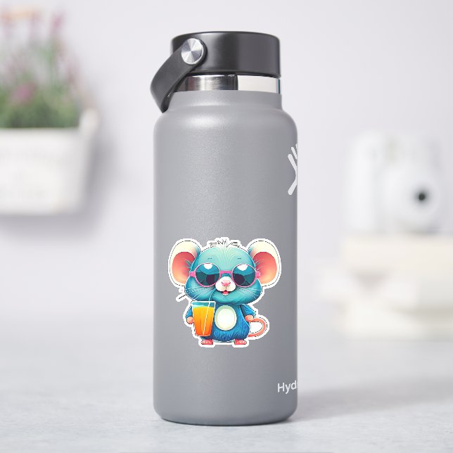 Funny mouse drinking sticker (HydroFlask)