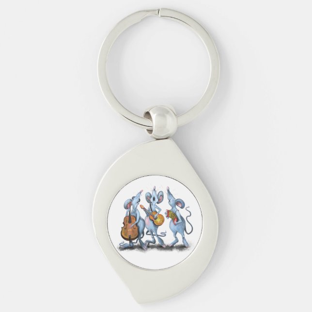 Funny Mouse Music Band Keychain (Front)