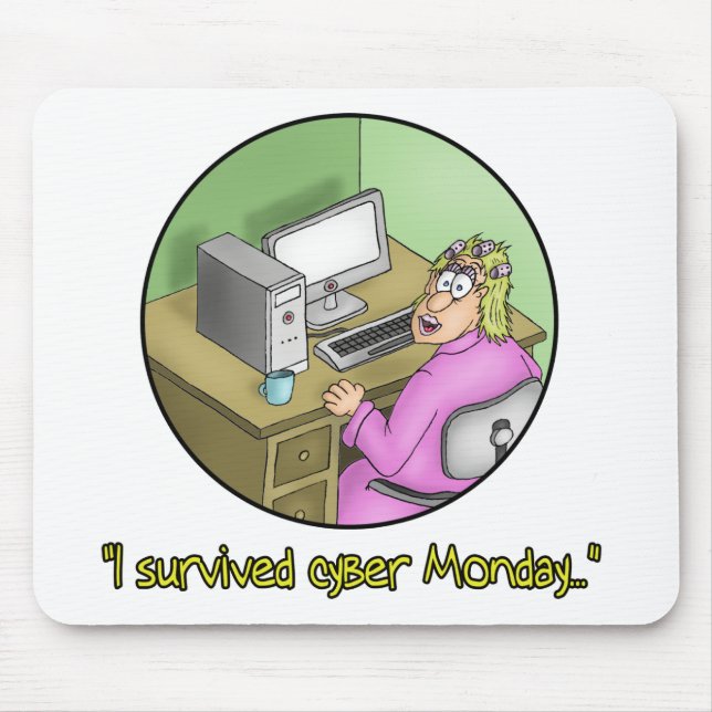 Funny Mouse pads: Survived Cyber Monday Mouse Pad (Front)